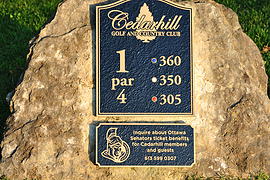Hole 1 sponsored by Ottawa Senators
